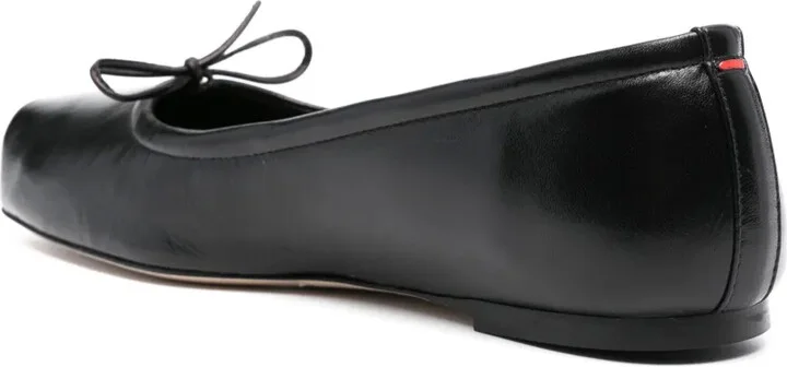 Square-Toe Leather Ballerina Shoes - Image 3