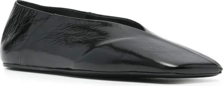 Square-Toe Leather Ballerina Shoes - Image 2