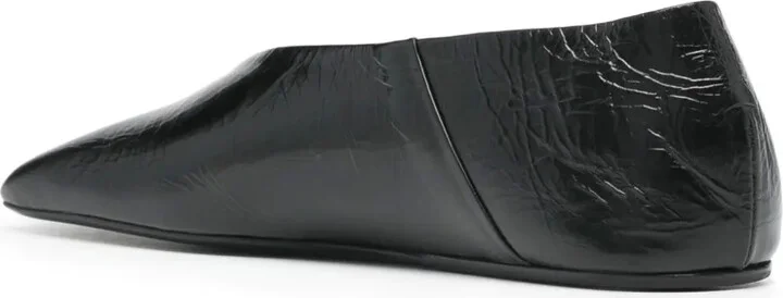 Square-Toe Leather Ballerina Shoes - Image 3