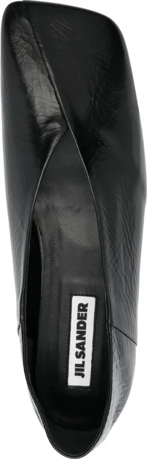 Square-Toe Leather Ballerina Shoes - Image 4