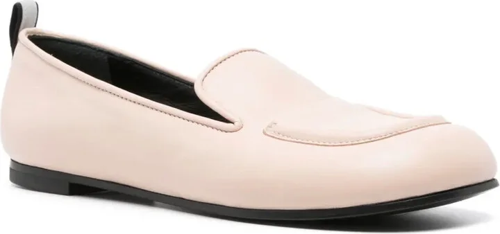 Square-Toe Leather Ballerina Shoes - Image 2