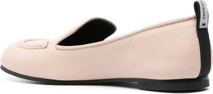 Square-Toe Leather Ballerina Shoes - Image 3