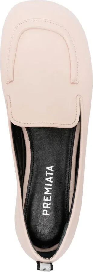 Square-Toe Leather Ballerina Shoes - Image 4