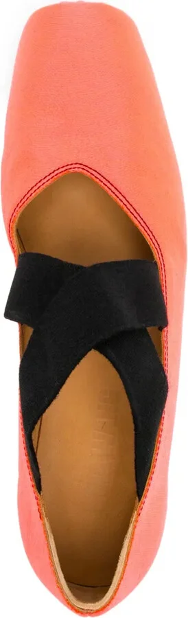 Square-Toe Leather Ballerina Shoes - Image 4