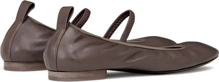 Square-Toe Leather Ballerina Shoes - Image 3