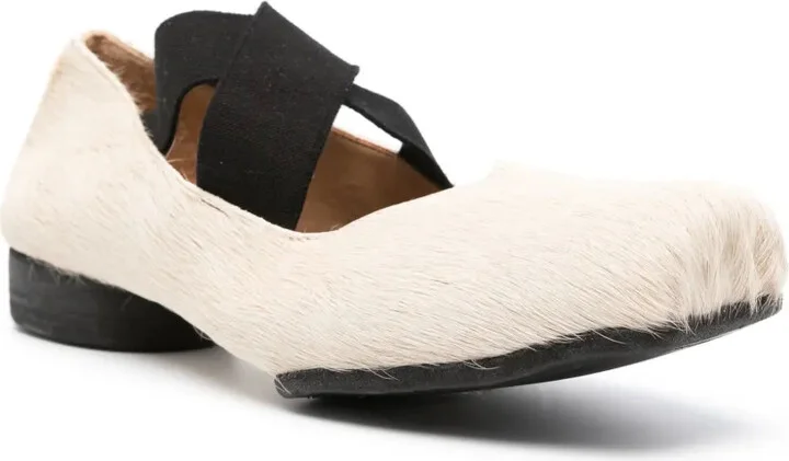 Square-Toe Leather Ballerina Shoes - Image 2