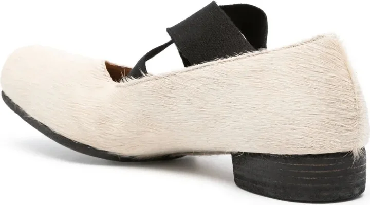 Square-Toe Leather Ballerina Shoes - Image 3