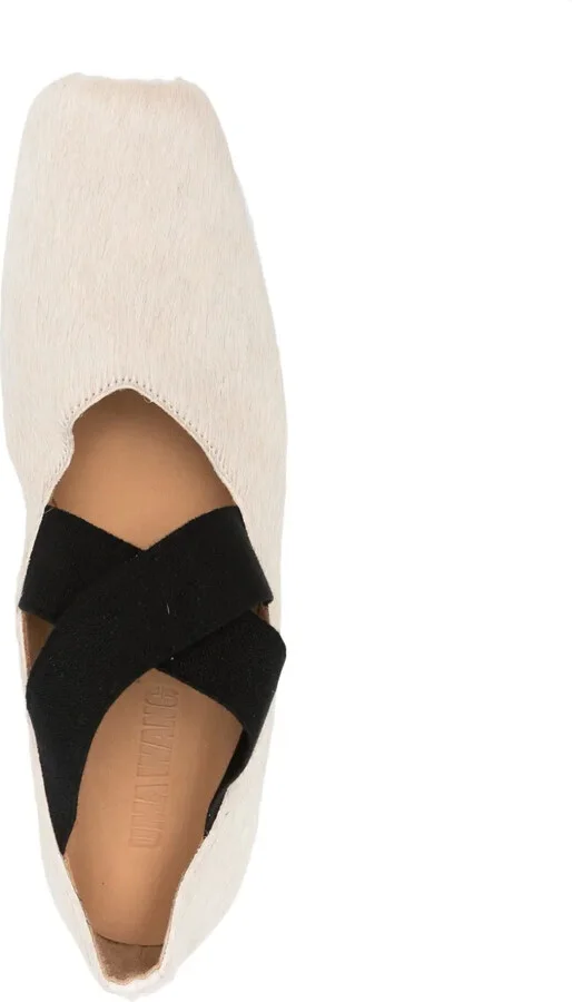 Square-Toe Leather Ballerina Shoes - Image 4