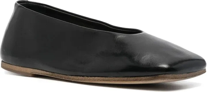 Square-Toe Leather Ballerina Shores - Image 2