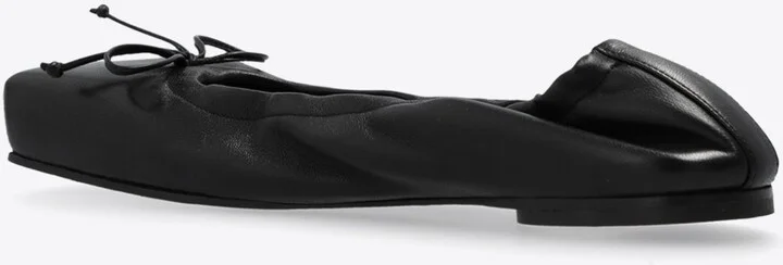 Square-Toe Leather Ballet Flats - Image 2