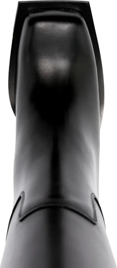 Square-Toe Leather Boots - Image 4
