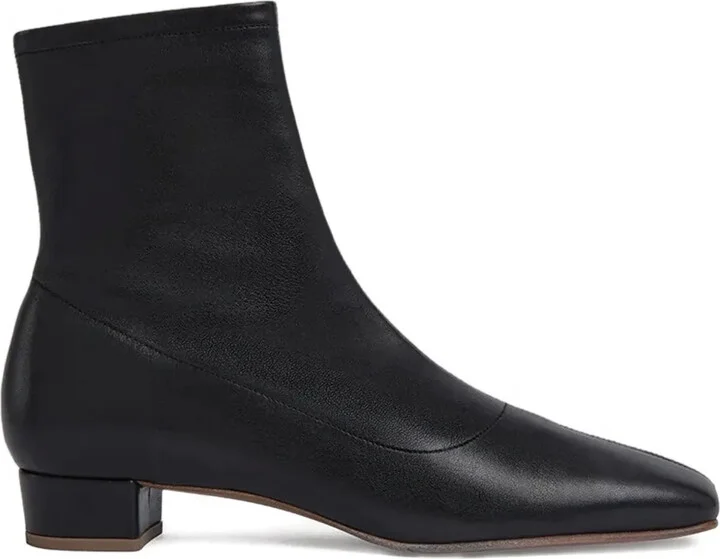 Square-Toe Leather Boots