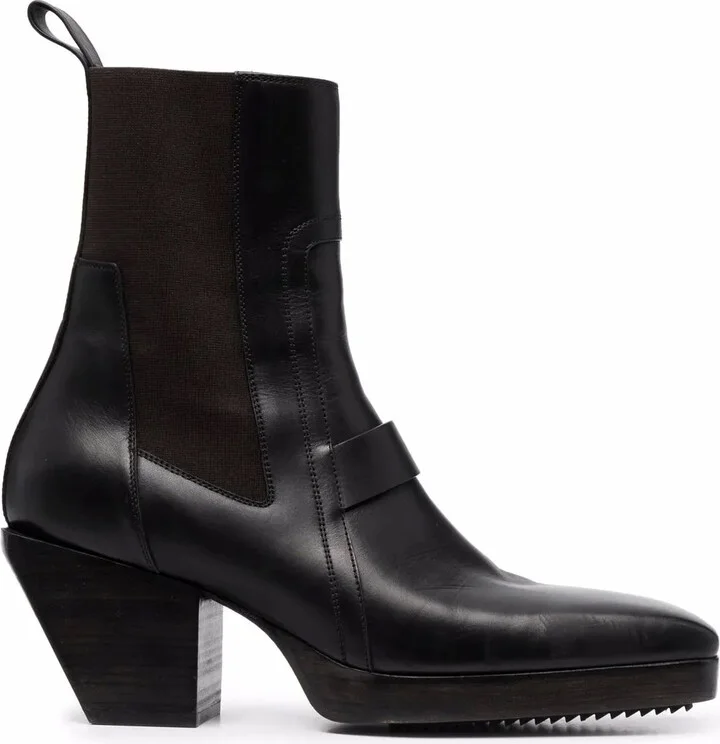 Square-Toe Leather Boots