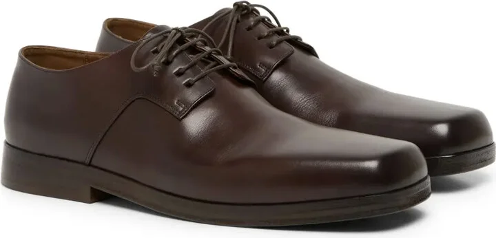 Square-Toe Leather Derby Shoes - Image 2