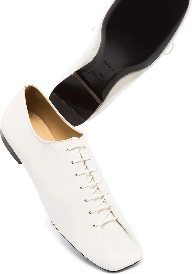 square-toe leather Derby shoes - Image 2