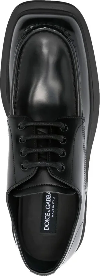 Square-Toe Leather Derby Shoes - Image 4