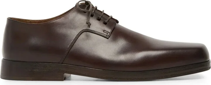 Square-Toe Leather Derby Shoes