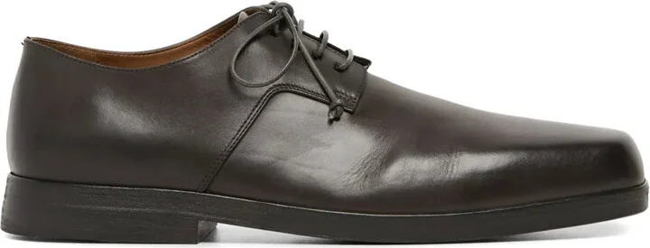 Square-Toe Leather Derby Shoes