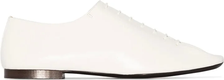 square-toe leather Derby shoes