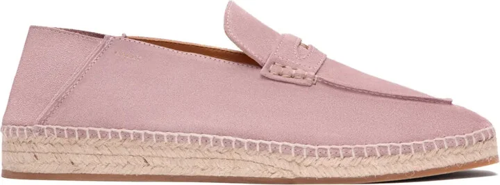 Square-Toe Leather Espadrilles
