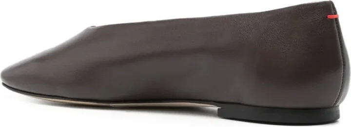 Square-Toe Leather Flats - Image 3