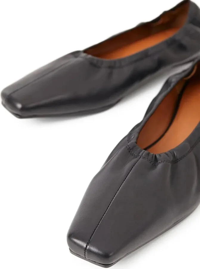 Square-Toe Leather Flats - Image 4