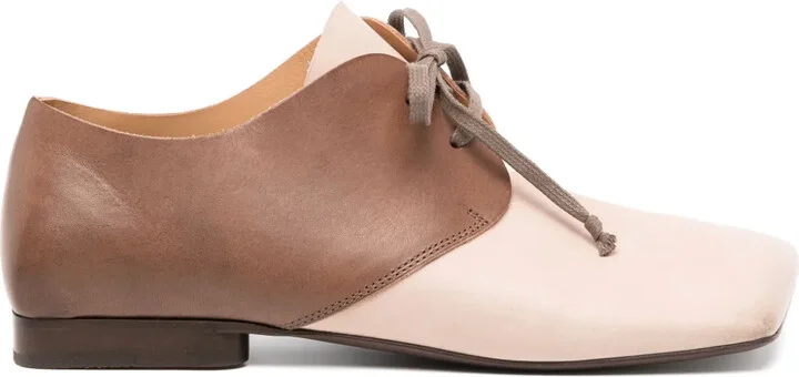 Square-Toe Leather Flats
