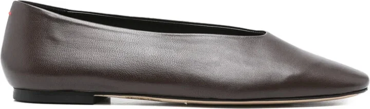 Square-Toe Leather Flats