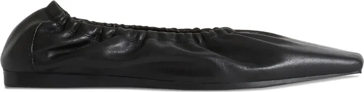 Square-Toe Leather Flats