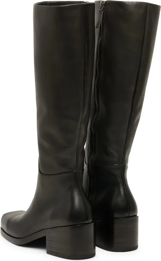 Square Toe Leather High Boots - Image 3