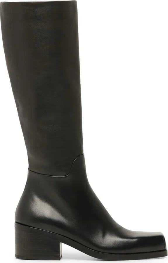 Square Toe Leather High Boots