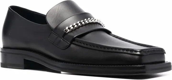 Square-Toe Leather Loafers - Image 2