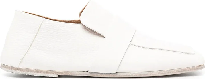 Square-Toe Leather Loafers