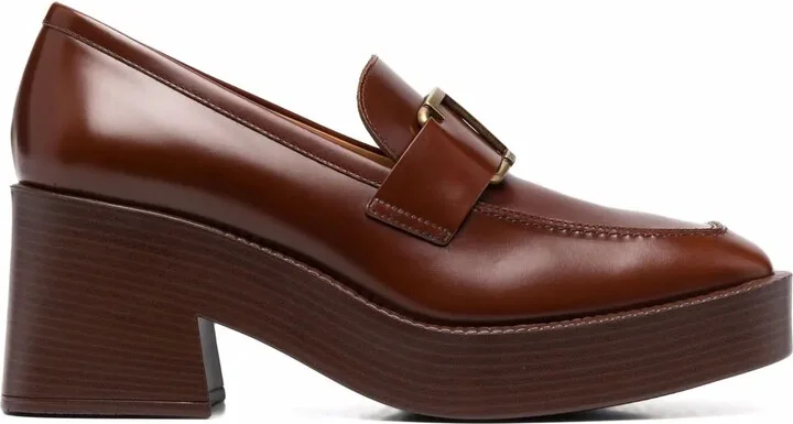 Square-Toe Leather Loafers