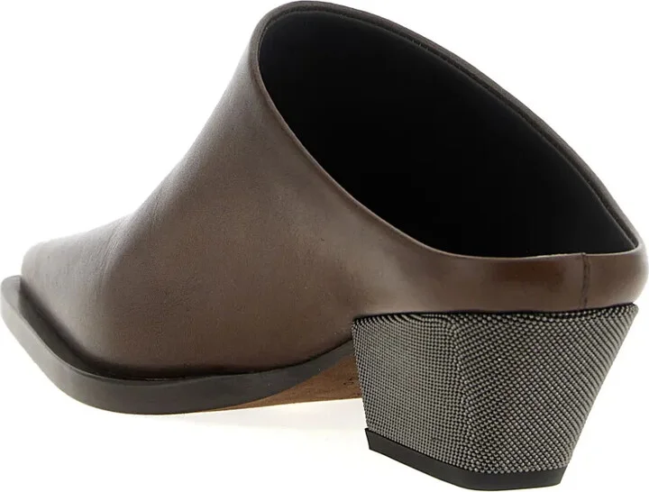 Square-Toe Leather Mules - Image 4