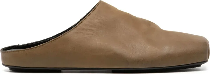 Square-Toe Leather Mules