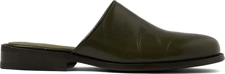 Square-Toe Leather Mules