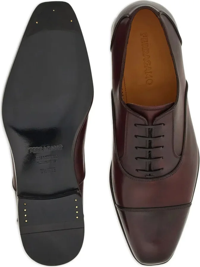 Square-Toe Leather Oxford Shoes - Image 5