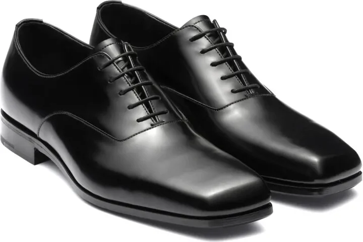 square-toe leather Oxford shoes - Image 2