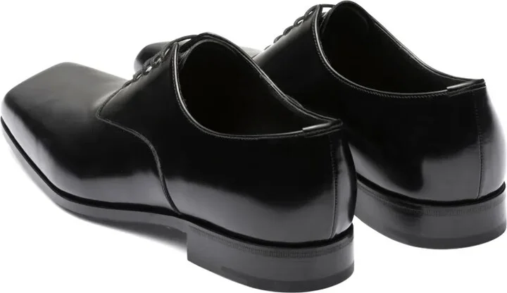 square-toe leather Oxford shoes - Image 3