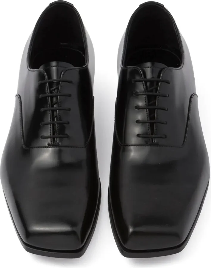square-toe leather Oxford shoes - Image 4