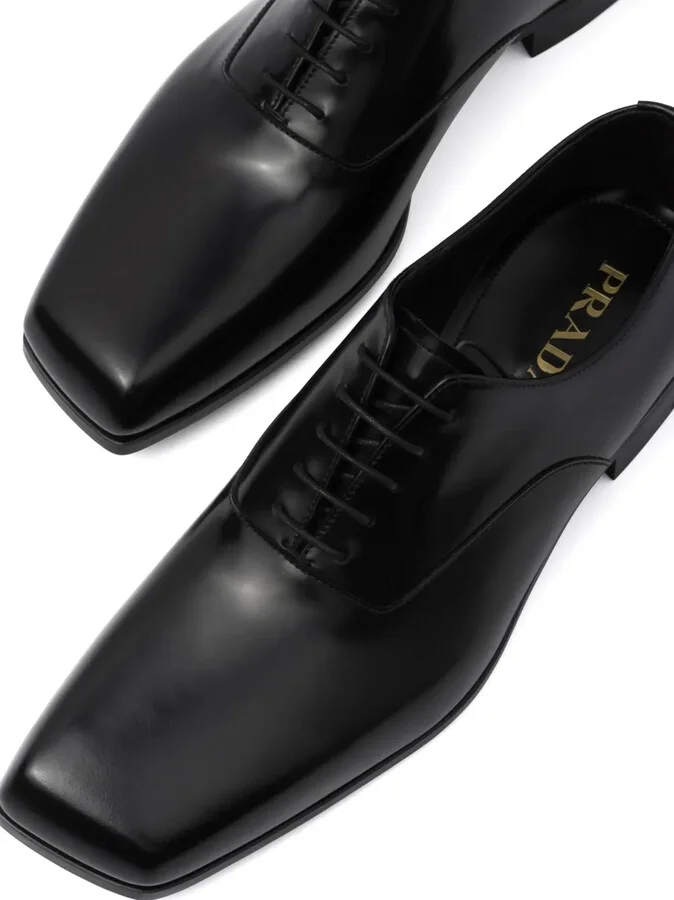 square-toe leather Oxford shoes - Image 5