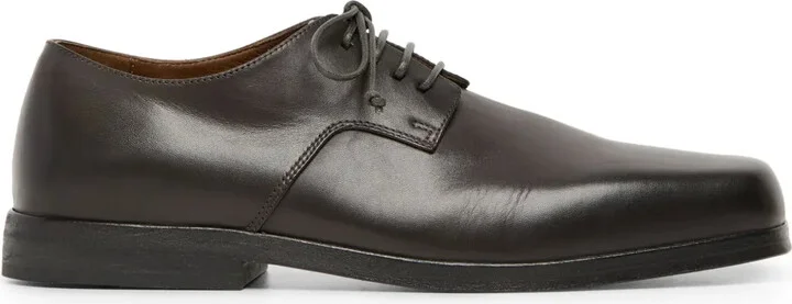 Square-Toe Leather Oxford Shoes