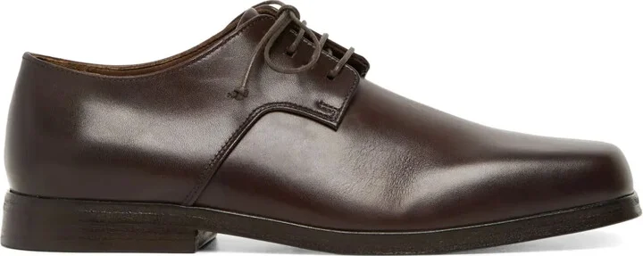 Square-Toe Leather Oxford Shoes