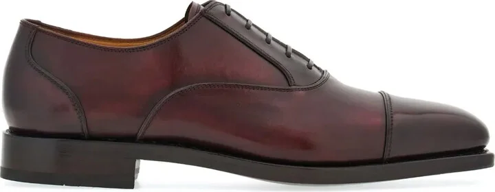 Square-Toe Leather Oxford Shoes