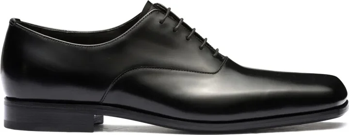 square-toe leather Oxford shoes