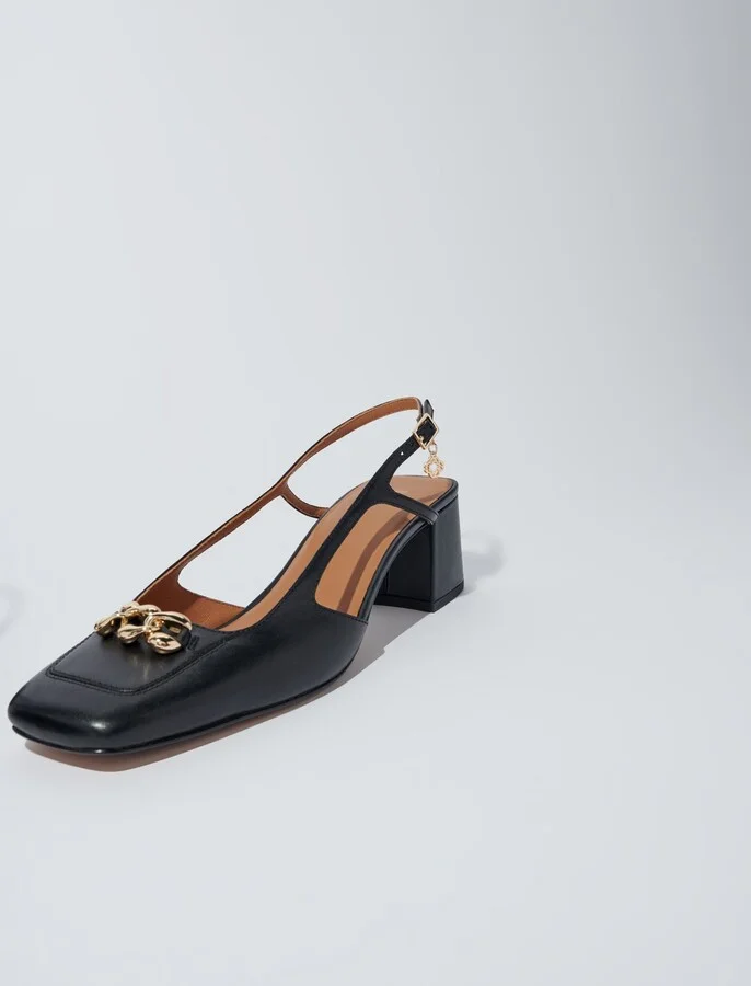 Square-toe leather pumps - Image 2