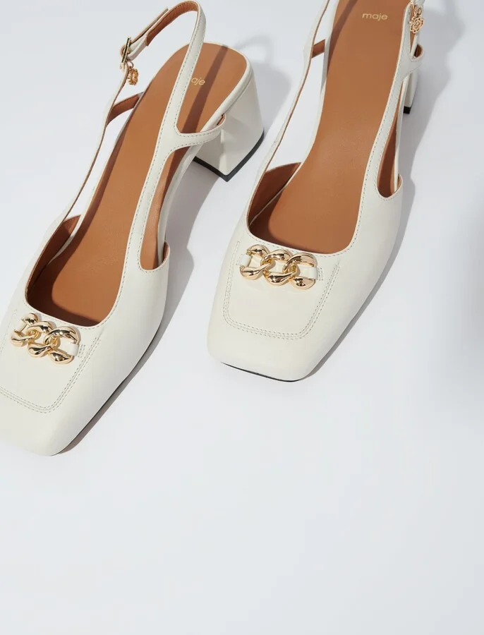 Square-toe leather pumps - Image 3