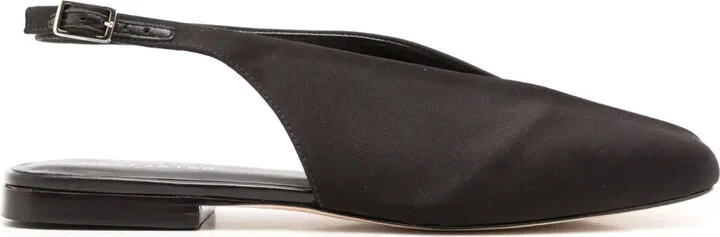 Square-Toe Leather Pumps