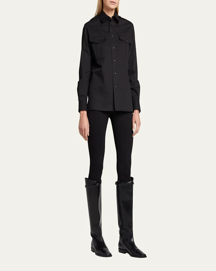 Square-Toe Leather Riding Boots - Image 8